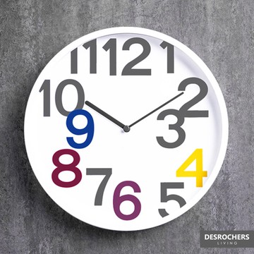 Desrochers｜B&W 靜音壁鐘 30cm 多色任選簡約大數字靜音時鐘壁鐘數字台灣製造（蝦皮限定ONLY)