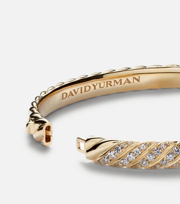 David Yurman Sculpted Cable 18kt gold bangle with diamonds