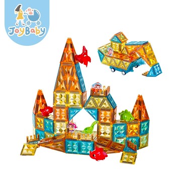 JOYBABY 4D鑽面炫彩磁力片 磁鐵積木 STEM玩具 立體拼圖 組裝DIY玩具 益智積木 磁力片
