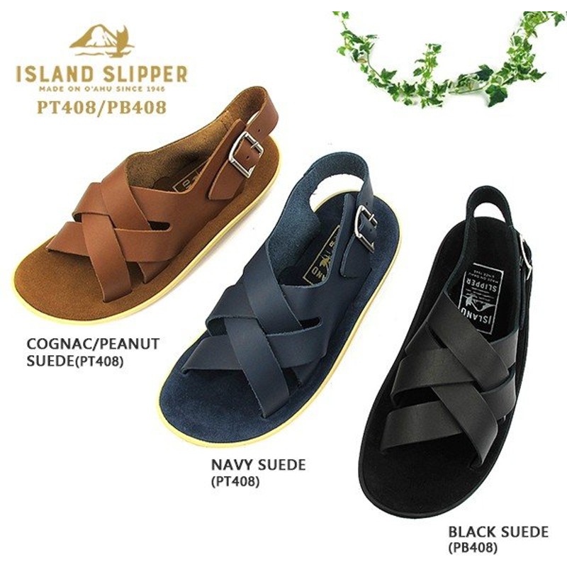 アイランドスリッパ Island Slipper Pt408 Pb408 スェード レザー ラバー クロスサンダル メンズ Sk 通販 Lineポイント最大0 5 Get Lineショッピング