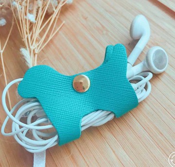 狗狗真皮 耳機收線器 捲線器 集線器(免費禮盒包裝) 畢業禮