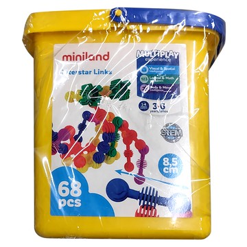 miniland 星際環狀串接積木組 附手提收納箱 68 pcs  1組