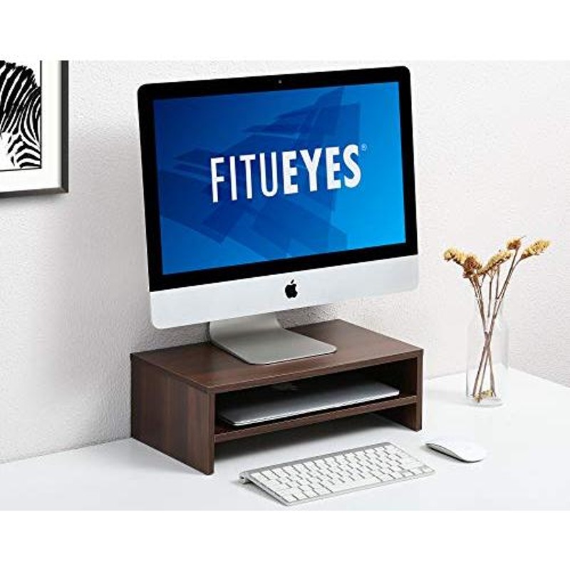 FITUEYES 机上台 机上ラック モニター台 pcモニタースタンド 木製 2段 ...