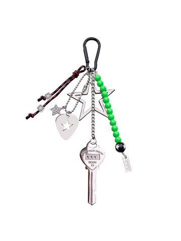 Logo Key Star Peak Neon Beaded Keyring