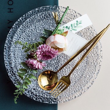 盤子創意玻璃盤網紅西餐盤北歐水果盤ins風沙拉盤菜盤家用餃子盤