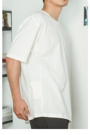 白璧微瑕男士t恤寬鬆廓形附袋日系潮流