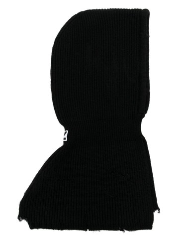 Natasha Zinko - distressed knitted hood - unisex - Acrylic/Wool - One Size - Black