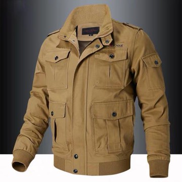 飛行夾克男中年秋季潮流立領修身工裝戶外男士外套耐磨純棉褂子潮