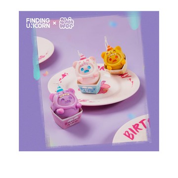 尋找獨角獸 Shinwoo幽靈熊公仔生日蠟燭套組