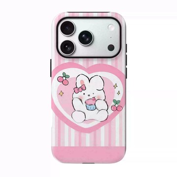 粉色兔娃適用蘋果17手機殼iPhone16promax新款15少女14硬殼小衆13