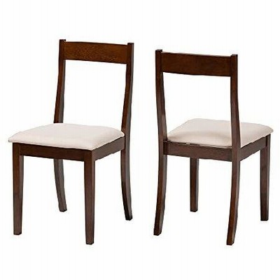 特別価格Baxton Studio Carola Dining Chairs, Set of 2, Cream/Dark Brown並行輸入