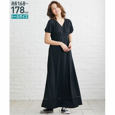 トールサイズ ハシゴレース使いカットソーマキシフレアワンピース 高身長 長身 ロング マキシワンピース Tall Size Dress 通販 Lineポイント最大get Lineショッピング