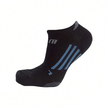 FootSpa加強透氣足弓機能船襪-條紋 - L黑藍