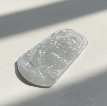 冰種翡翠佛公彌勒佛項鍊 | 天然緬甸玉翡翠A貨 | 送禮