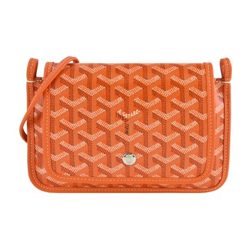 GOYARD PLUMET 經典LOGO翻蓋扁斜背包-橙_廠商直送