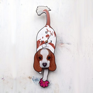 D-040 骑士查尔斯王小猎犬 - 動物造型鐘擺鐘