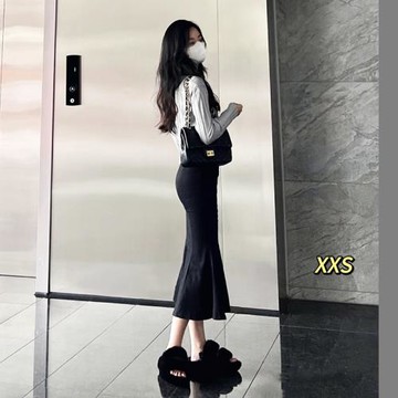 魚尾裙半身裙女小個子包臀xxs中長款一步裙小腰圍顯身材裙子秋季