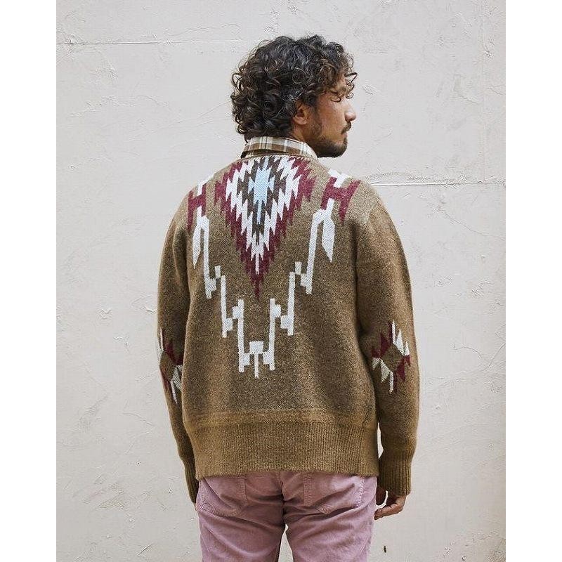 TMTティーエムティー】 NATIVE JACQARD MOHAIR KNIT CARDIGAN