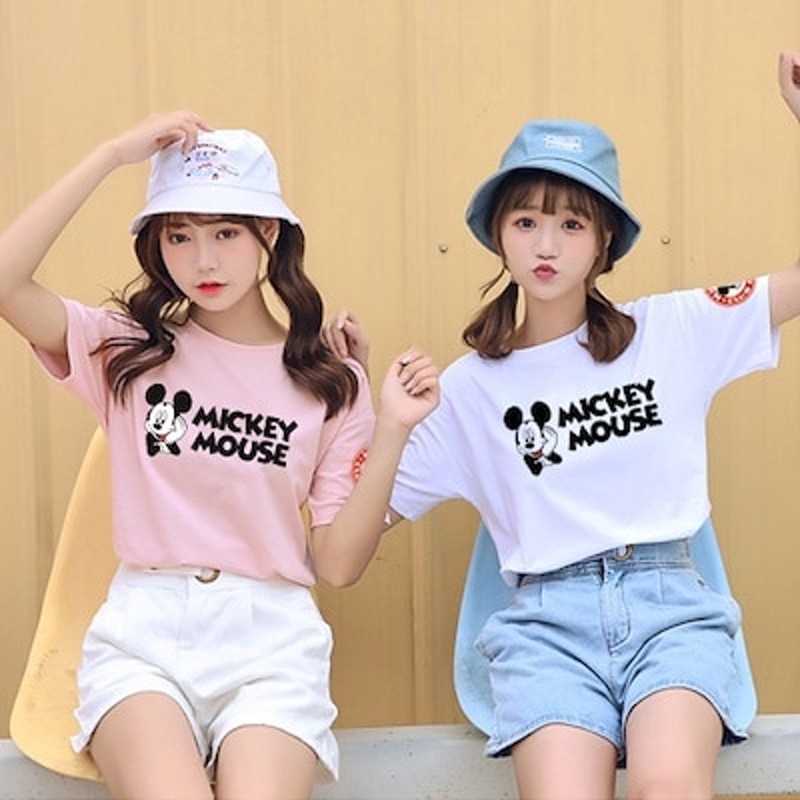 可愛いミッキー Tシャツ ペアルックカップルtシャツ ペアtシャツ 半袖tシャツ 男性tシャツ韓国風 カップルお揃い部屋着メンズtシャツ レディース半袖 ディズニー遊び 8色 通販 Lineポイント最大get Lineショッピング