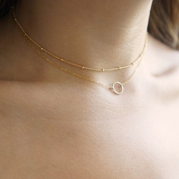 圓珠 Choker 短項鏈 925銀 14K金 抗過敏