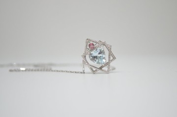 海水藍寶k金單墜