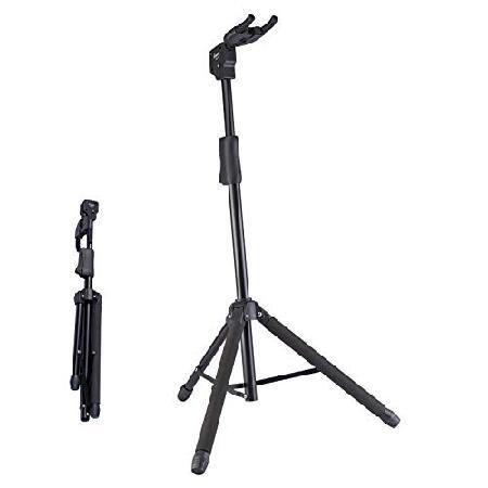 GUITTO Universal Portable Adjustable Folding Hanging Guitar Floor Stands Extended Height Tripod Guitar Stand for Acoustic, Classical, Electric, Bass