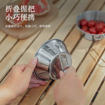 戶外304不銹鋼折疊碗野餐飯碗燒烤折疊杯子登山水杯露營便攜炊具