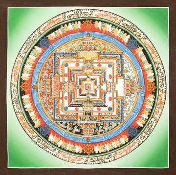 時輪曼荼羅藝術——手工西藏神聖唐卡 馬島月光