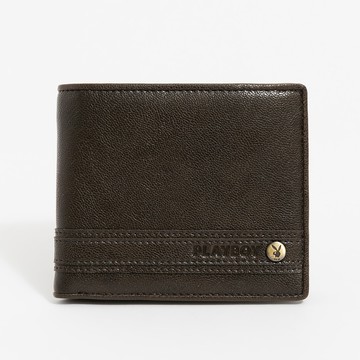 PLAYBOY - 上翻短夾  Impeccable系列 - 咖色/152-0312-60-2