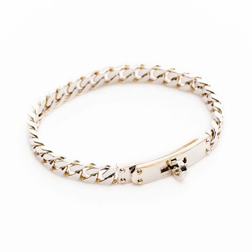 HERMES愛馬仕 Kelly Gourmette 純銀手鍊(銀色ST) (H120439B 00)