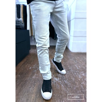 Nor.116 重磅素色淺藍復古牛仔中直筒《NOR3125116》牛仔破褲 破壞抽鬚 顯瘦修身窄管 補丁破壞 男生牛仔褲