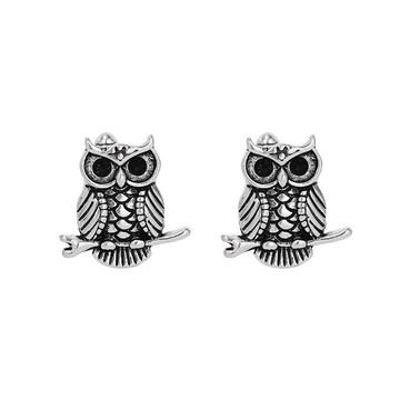 台灣現貨 造型袖扣 男士襯衫西服必備 簡約商務正裝時尚袖扣 貓頭鷹造型袖扣 附贈袖扣盒