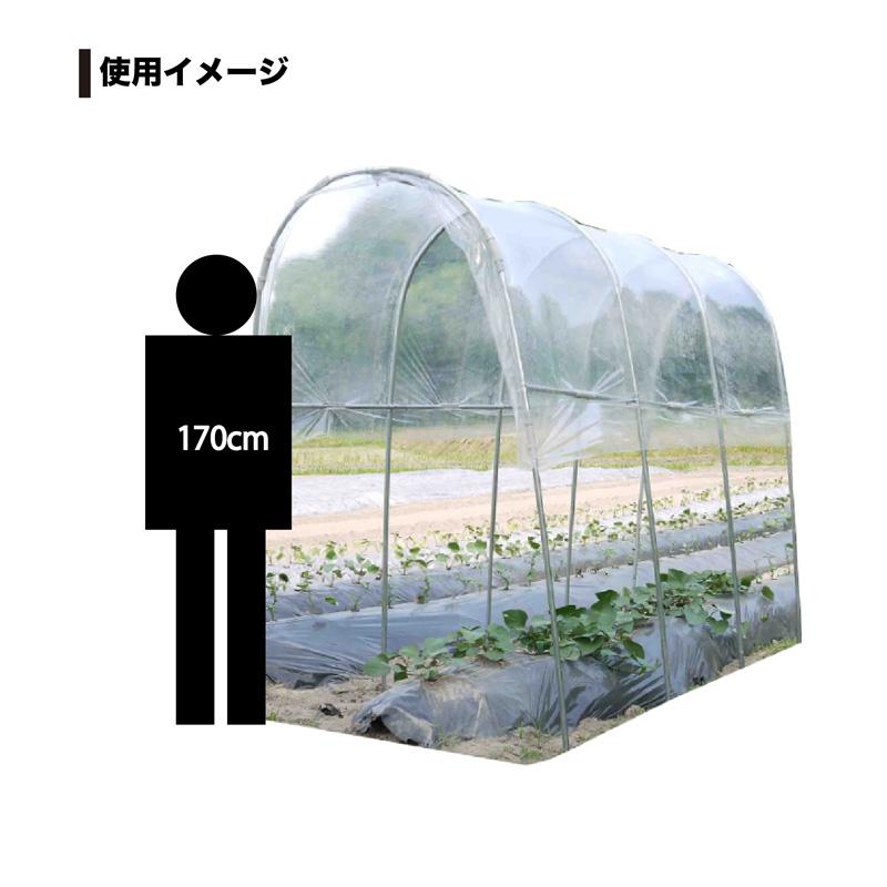 雨よけハウス組立セット背高タイプ間口1.2ｍ×奥行2.7ｍ×高さ2.19ｍ1うね4株用 埋め込み式ビニールハウスAM1227 法人個人送料無料