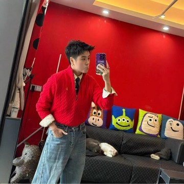 RL拉夫小馬標刺繡立領麻花毛衣秋冬寬松顯瘦新年半拉鏈針織衫男女鑫弘-衣錦男裝