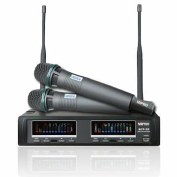 MIPRO ACT-52 UHF無線麥克風 袖珍型雙頻道自動選訊接收機 配2支手握麥克風 ACT52