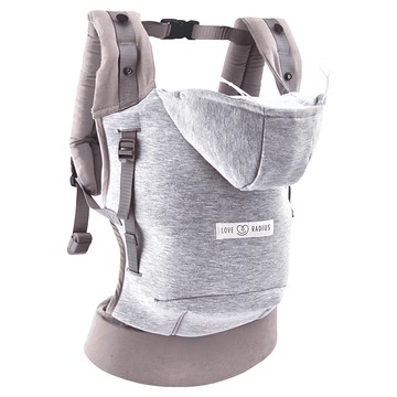 Je Porte Mon Bebe 透氣帽T揹帶 全天候四季合適時髦運動風 加厚減壓舒適肩帶  運動灰  最寬可調腰圍142 cm