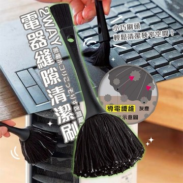 現貨e發票_COGIT 防靜電兩用除塵刷 雞毛撢子抗靜電清潔刷 隙縫刷 多用途2WAY刷 【Q寶寶】
