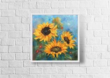 花卉油畫原創向日葵畫