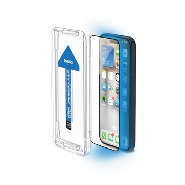 PHILIPS iPhone 15 Plus 抗藍光鋼化玻璃保護貼 (2片超值組) DLK1308/96
