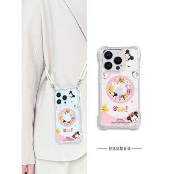 【Disney正版】適用iPhone15Pro手機殼可愛松松蘋果15promax斜挎硅膠軟殼15透明14時尚女款12掛繩背帶13潮牌