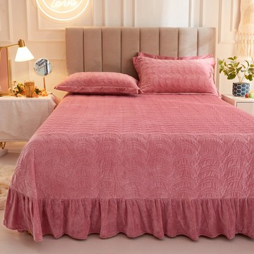 冬季牛奶絨床單單件加絨被單水晶珊瑚絨冬款毛絨面防滑冬天加厚三