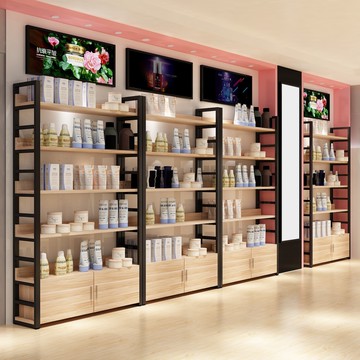 簡約現代置物架落地多層收納架帶門書架臥室化妝品柜子展示架貨架