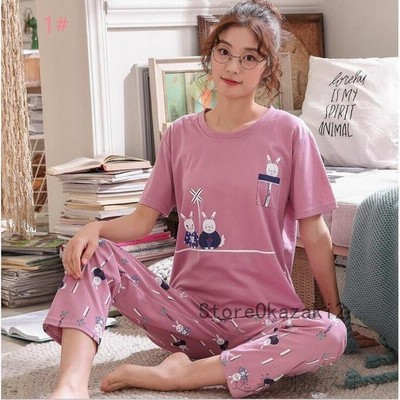 パジャマ ルームウェア レディース 春夏 半袖 パジャマ 綿ルームウェア 大きいサイズ 可愛い レース 七分丈パンツ上下セット パジャマ 寝間き 部屋着 女性 楽天最安値に挑戦