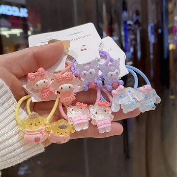 寶寶小發繩女孩橡皮筋不傷發膠圈庫洛米美樂蒂發飾兒童可愛扎頭繩 z8095