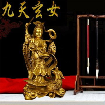 多多寶純銅九天玄女銅像擺件九天玄女站姿銅像居家工藝用品擺件