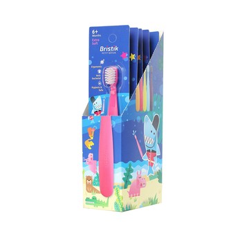 BRISTIK 韓國 【BRISTIK】 魔法棒 嬰幼兒抗菌極細緻軟毛牙刷 6M+(一組五入)