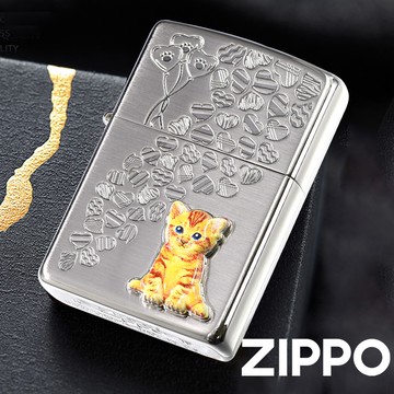 【ZIPPO】ZA-4-85B 愛心橘貓防風打火機|官方正版|日本設計|限量