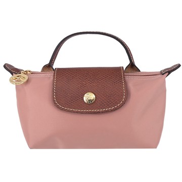 LONGCHAMP LE PLIAGE系列再生尼龍手提化妝包(粉紅茶)