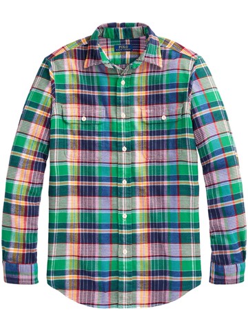 Polo Ralph Lauren - check-print cotton shirt - men - Cotton - XL - Green
