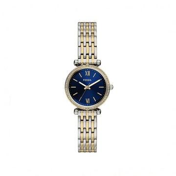 【FOSSIL】限時9折★Carlie 優雅金銀羅馬時刻環鑽手錶 金銀色不鏽鋼錶帶 28 MM ES5438